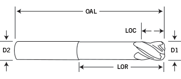 4 Flute Neck Relieved Diagram